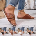 thumbnail image 1 of UP to 65% off Sandals for Women, Xunlbb Women's Fashion Casual Spring And Summer New Open Toe Flat Beach Sandals(Brown,Size:42), 1 of 6