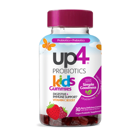 up4 Kids Probiotic Gummies, Digestive and Immune Support with Prebiotics, Gluten Free, , 30 Count