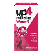 UP4 Women's Probiotic with Organic Cranberry Dietary Supplement Capsules, 60 Ct