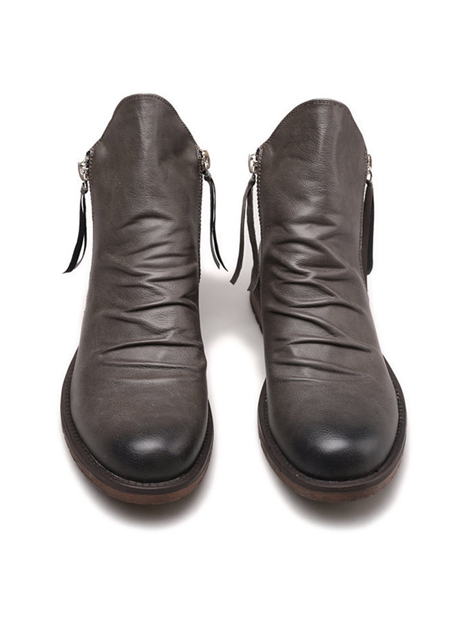 UPAIRC Men's Snow Ankle Boots Tassel Zipper Chelsea Booties Winter Warm