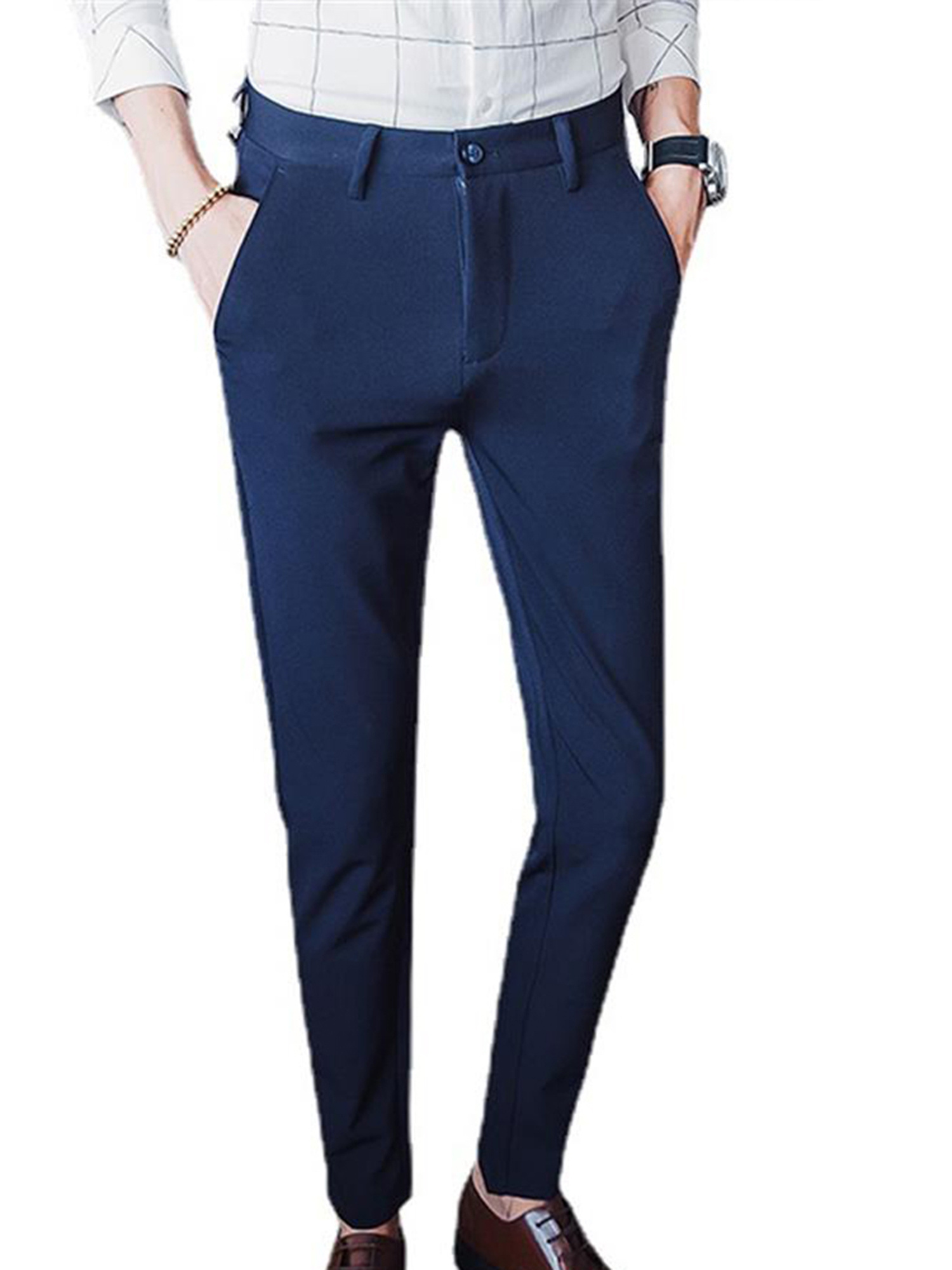 UPAIRC Mens Dress Pants Flat Front Suit Work Formal Trousers