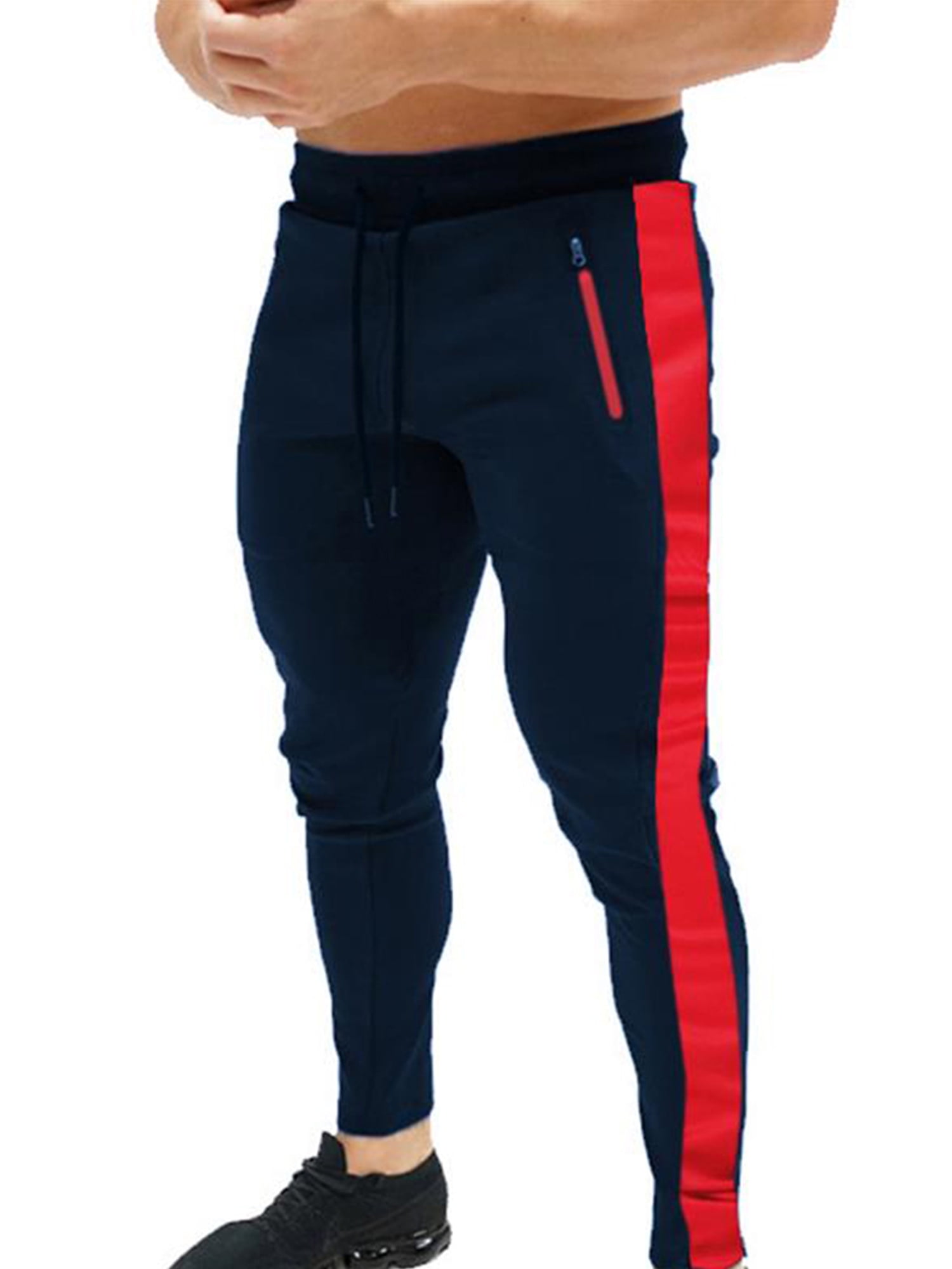 UPAIRC Mens Sports Gym Joggers Pants Casual Slim Fit Trousers Sweatpants  Elastic Wasit Tracksuit Bottoms 