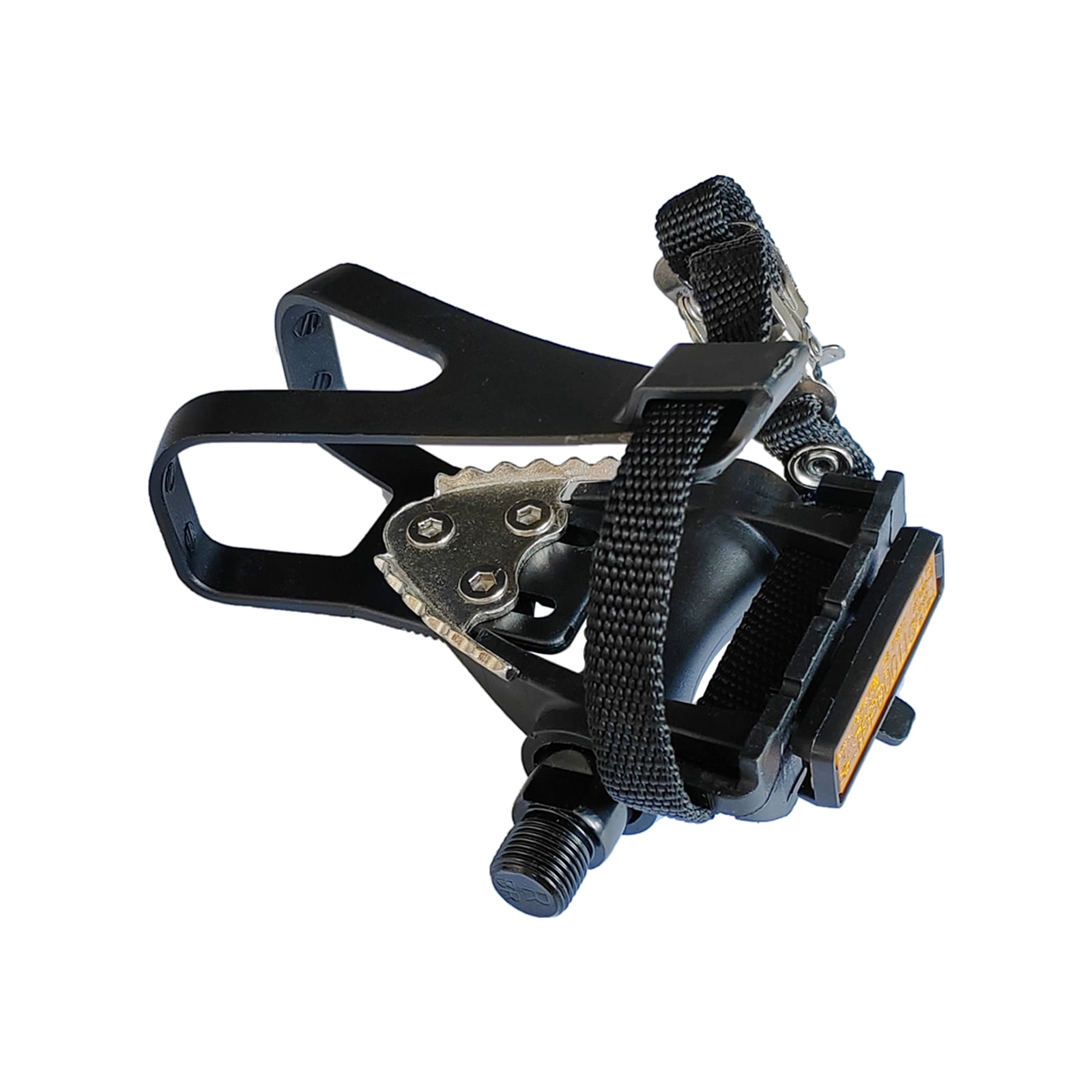 UPANBIKE Bicycle Pedals 9 16 Inch One Piece PP Mountain Bike Pedals with Toe Clip and Straps Flat Platform with Reflector for Road Bike MTB