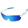 thumbnail image 1 of UPANBIKE Bike Cycling Sunglasses Sports Sunglasses Anti-UV400 PC Lens TR90 Unbreakable Frame Unisex Adult Goggle, Glossy White Frame/Blue Lens, 1 of 7