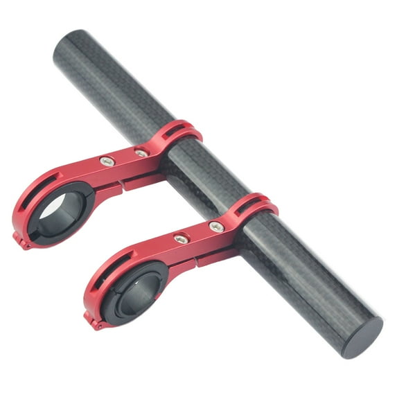 UPANBIKE Bike Handlebar Extender Bike Computers Mount, Carbon Fiber Bar Aluminum Alloy Mount, 20cm Double Mounts Red