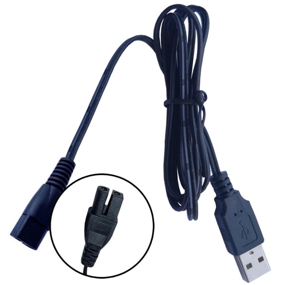 2-Prong USB 5V Charging Cable Compatible for Water-Tech Pool Blaster 14101AL Aqua Broom Turbo 3.7V 2200mAh 8.14Wh Li-ion Battery Cordless Pool Spa Vacuum Cleaner WaterTech Power Supply Cord