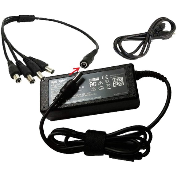 Replacement 12V 5A AC/DC Adapter with 4-Way Power Splitter Compatible with Swann PRO-A855 T855 Bullet SRPRO-T855WB4-US Multi-Purpose Day/Night Security Camera Power Supply