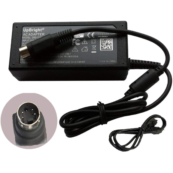 5V 12V 2A Mini 4-Pin DIN Replacement AC/DC Adapter Compatible with Flypower SPP34-12.0/5.0-2000 SPP34-12/5.0-2000 Switching Power Supply
