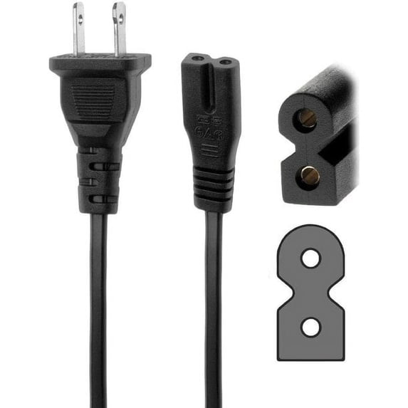3FT 2-Prong AC in Power Cord Compatible for S-unfire SDS-8 SDS8 8" Home Theater Audio Dual Driver Powered Subwoofer Sound System Repalcement Power Charger Cable