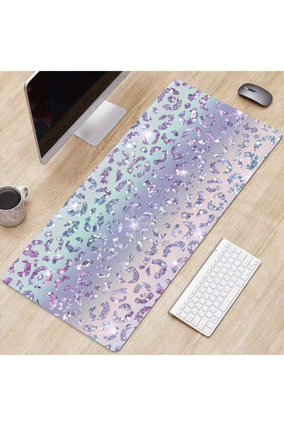 Sparkle Effects Mouse Pad Pink Blue Purple Mouse Pad 23.6"x11.8" HD Printed Non-Slip Stitched Edges Desktop Mat