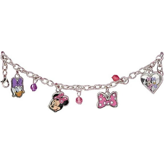 UPD Disney Minnie Mouse & Daisy Duck Charm Bracelet in Silver, 7"