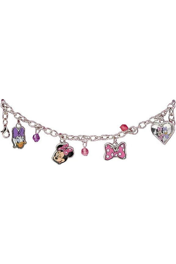 Disney Minnie Mouse & Daisy Duck Charm Bracelet in Silver, 7"