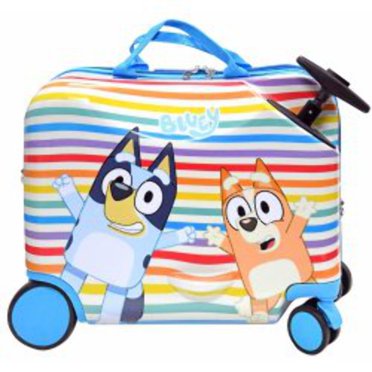 Bluey Kids Travel Bag With Wheels - 16x13x4 Inch Carry-On Luggage For Boys & Girls