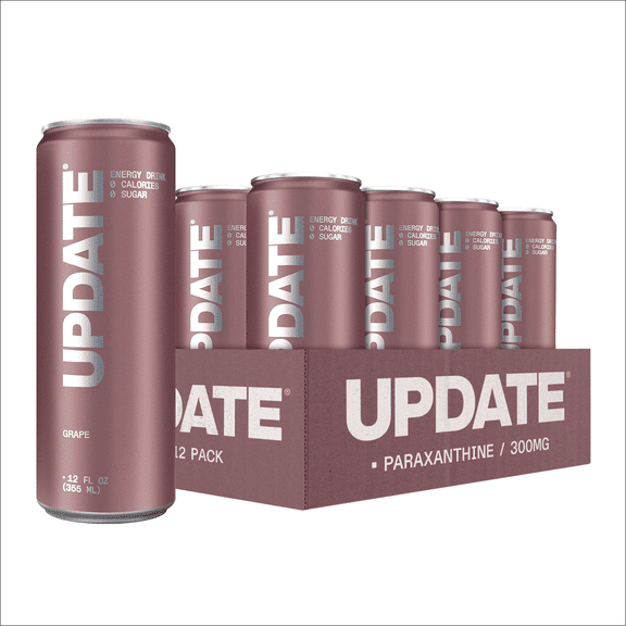 UPDATE Zero Sugar Energy Drink, Grape, 12 fl oz Can, 12ct