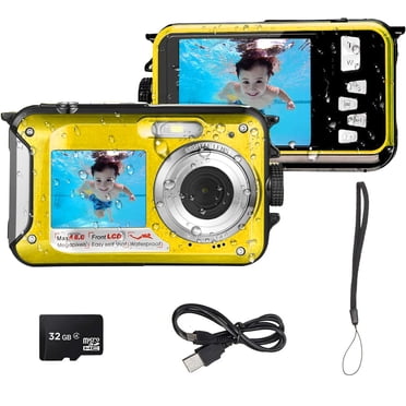 Acuvar 16MP Digital Camcorder Kit - HD Video & Photo, 16x Zoom, 2.4" Screen, Includes 32GB Card, Case, Reader (Blue)