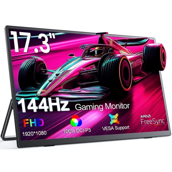 UPERFECT OLED 144HZ Gaming Monitor W/ Kickstnd, 17.3" 1080P Portable Monitor for Laptop PS5 Nintendo Xbox, VESA Mountable