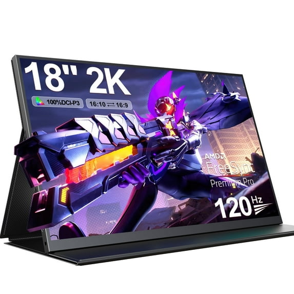 UPERFECT 144HZ Portable Gaming Monitor, 18" 2K 2560x1600 QHD 100% DCI-P3 Screen with Speakers & Smart Cover
