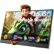 UPERFECT 15.6" 1080p 60Hz IPS HDR Lightweight Monitor with Mini HDMI USB-C & Kickstand, Black
