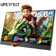 UPERFECT 15.6 1080p 60Hz IPS HDR Lightweight Monitor with Mini HDMI USB-C & Kickstand, Black