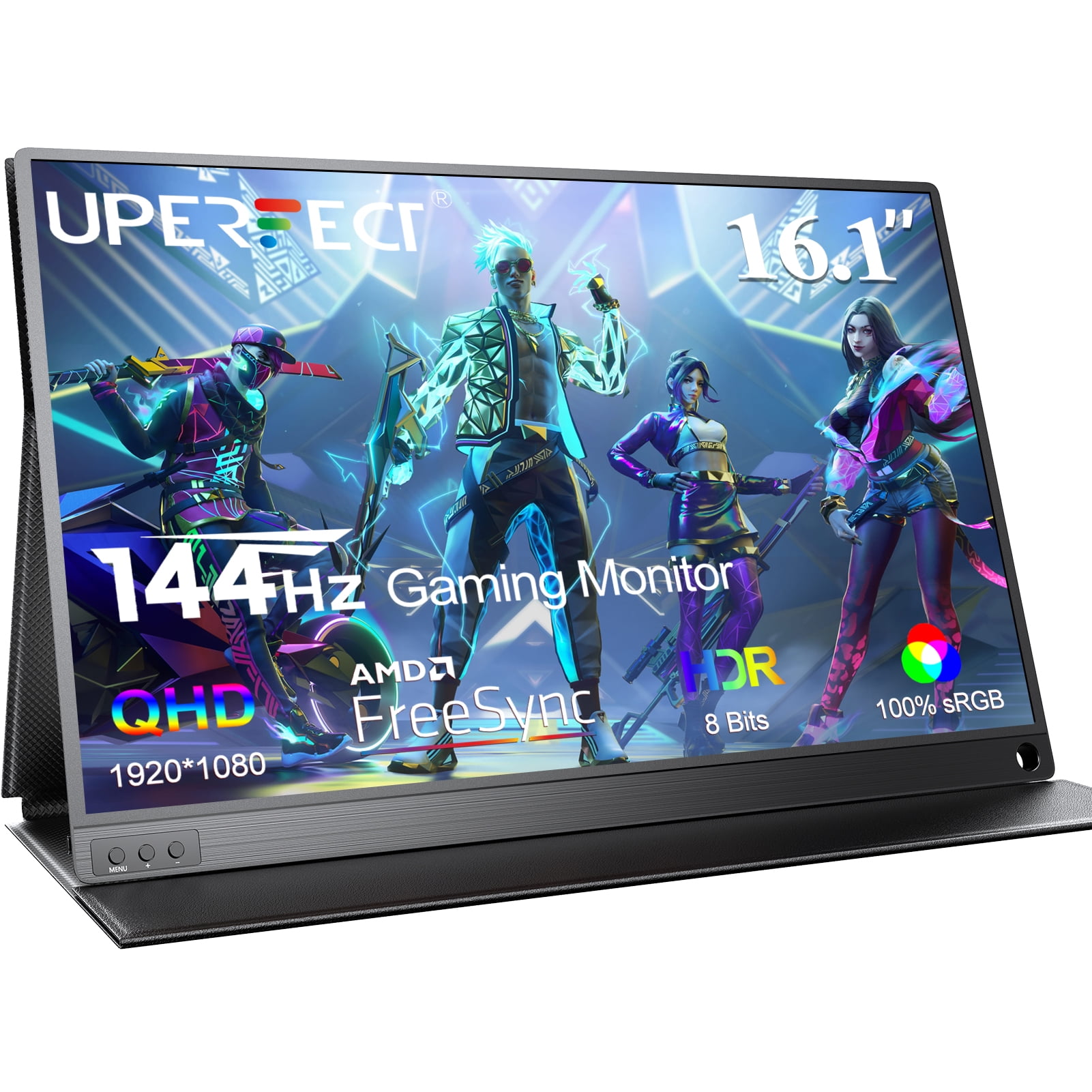 UPERFECT Monitor portátil 4K, [nueva versión] 15.6 pulgadas UHD IPS 3840 x  2160 USB C Monitor único arco marco de metal, 100% Adobe RGB 350 Nits