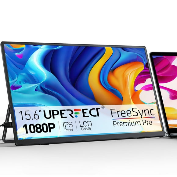 UPERFECT 15.6" Portable Monitor for Home & Office, 1080P FHD USB-C HDMI, W/ Speakers