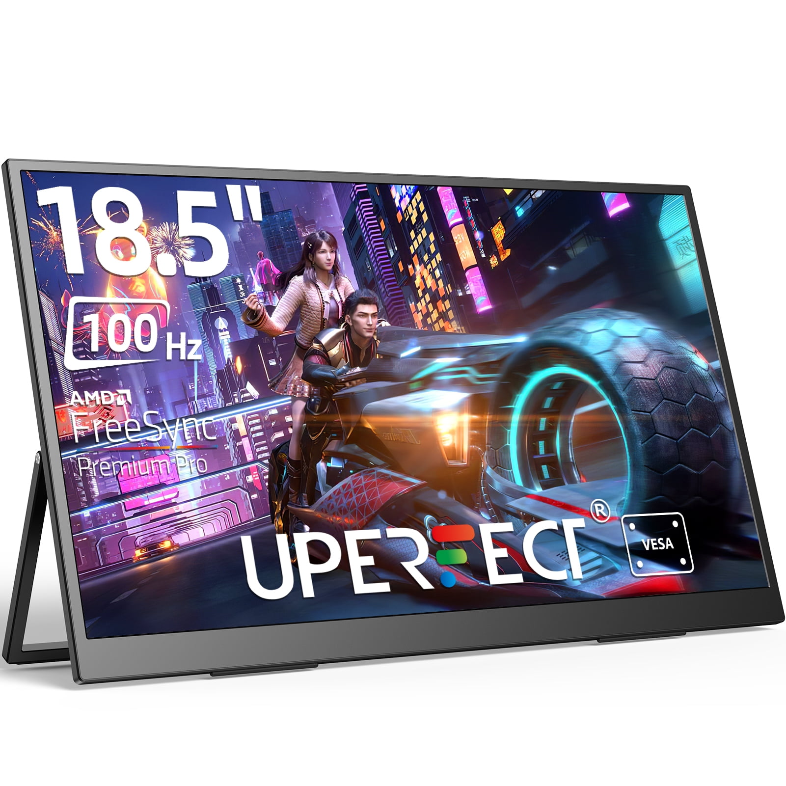 UPERFECT 18 UMax - Portable monitor 18.5 FHD 1080P 120HZ Gaming Monitor W/  Adjustable Stand USB-C HDMI External Monitor 