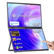 UPERFECT 18.5" Dual Touchscreen Monitor, Large Folding Design, 100Hz, Driver-Free - BE185CF