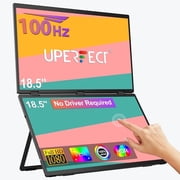 UPERFECT 18.5 Dual Touchscreen Monitor, Large Folding Design, 100Hz, Driver-Free