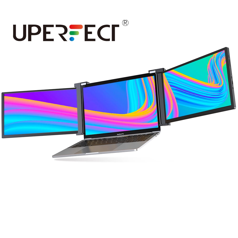 Fabel blæse hul Tillid UPERFECT Z Triple Portable Monitor for 13.3 - 16.5 Inches Laptop | 14" FHD  1080P IPS Dual Laptop Screens Extender with Kickstand | USB C HDMI Display  for Windows, Chrome, Mac - Walmart.com