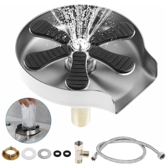 UPERRA Glass Rinser for Kitchen Sink - Cup Washer for Sink, Bottle Washer, BLACK