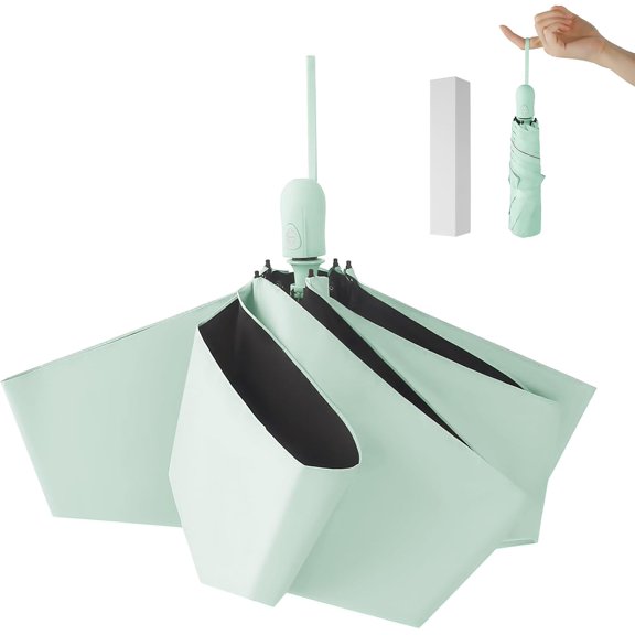 UPF 50+ 100% UV Blocking Sun Umbrella, Compact Ultralight 220g, One-Touch Auto Open/Close, Wind & Water Resistant, Portable, Gift Box