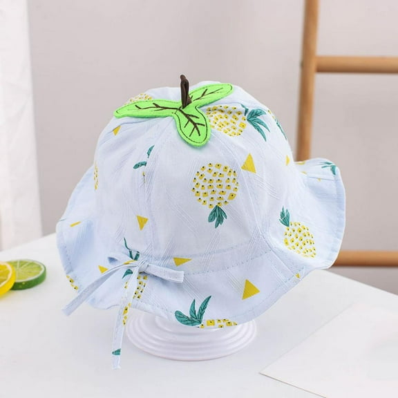 UPF 50+ Baby Girls Sun Hat Pineapple Printed Summer Beach Sun Protection Cap for Toddler Infant,1PCS
