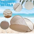 thumbnail image 1 of UPF 50+ Beach Shelter Pop Up Tent, Automatic Sun Protection Wind Resistant Beach Tent with Carry Bag for Camping Hiking Fishing Outdoor Vacation Family Relaxation, 1 of 6