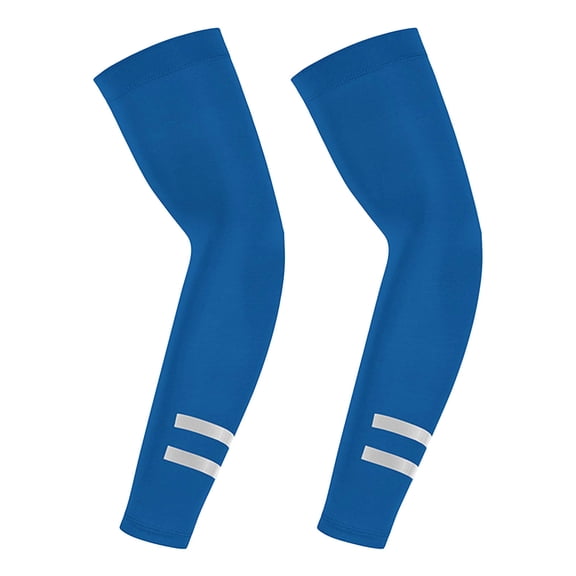 UPF 50+ Cooling Arm Sleeves Unisex Blue for Men Women Sun Protection Reflective Running Cycling,Size Free Size