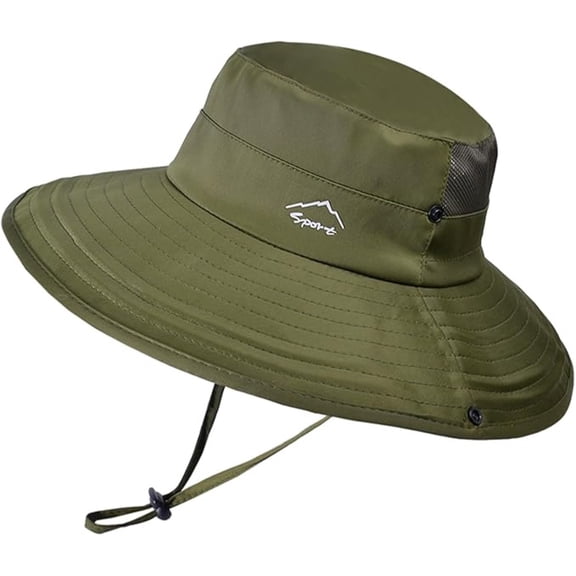 1 Pc Sun Hats For Men UPF 50+ Cooling Bucket Foldable Wide Brim Boonie for Fishing, Hiking and Beach(Army Green)