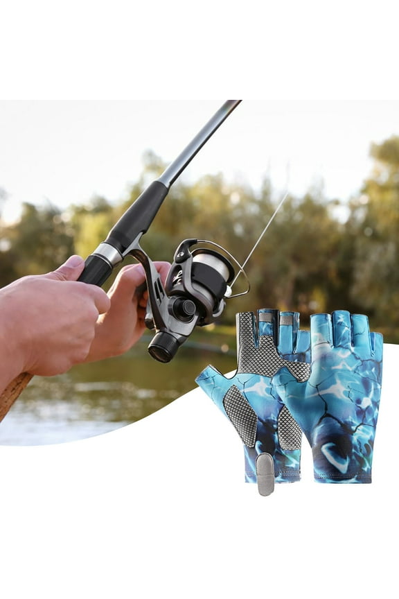 UPF 50+ Fingerless Sun Gloves For Fishing, Kayaking, Hiking, and Driving (Men/Women)