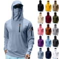 thumbnail image 1 of UPF 50+ Fishing Shirts for Men Sun Protection Hoodie Rash Guard Outdoor Hiking Running Fish Shirt with Face Mask, 1 of 7