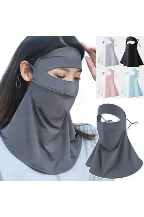 UPF 50+ Pure Silk Face Cover Breathable UV Protection Sunscreen Mask Reusable Sport Face Scarf Mask Neck Gaiters