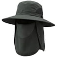 thumbnail image 1 of UPF 50+ Removable Sun Protection Fishing Hat with Face Neck Flap Unisex Outdoor Cap for Hiking Gardening Camping(Dark Gray,One Size), 1 of 6