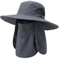 thumbnail image 1 of UPF 50+ Removable Sun Protection Fishing Hat with Face Neck Flap Unisex Outdoor Cap for Hiking Gardening Camping(Grey,One Size), 1 of 6