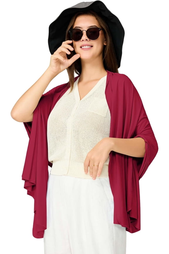 UPF 50+ Shawl Wraps for Women Soft Silky Cooling UV Protection Beach Swim Cover Up Travel Scarf (69x32in)