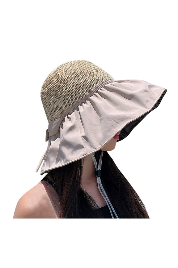 UPF 50+ Straw Baseball Cap for Women with Sun Protective Coating and Outdoor Design