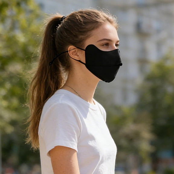 UPF 50+ Sun Face Mask - Ice Silk, Breathable, UV Protection for Outdoor Sports & Cycling - Black
