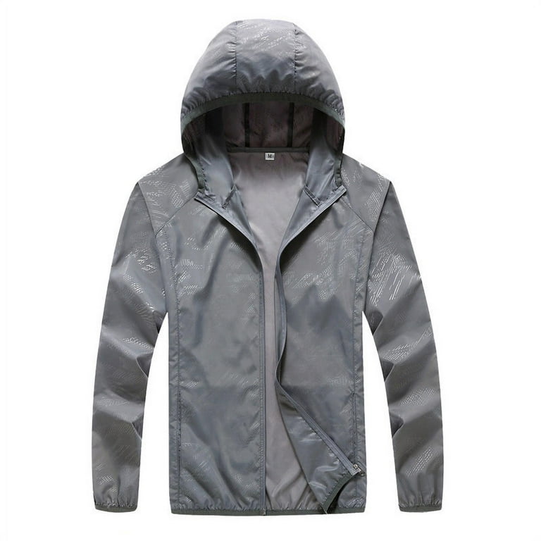 UPF 50+ Sun Protection Hoodie Shirt Long Sleeve SPF Fishing Outdoor UV Shirt  Hiking Lightweight,grey,xxl,F115125 