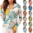 thumbnail image 1 of UPF 50+ Sun Protection Hoodie for Women - Tropical Floral Print Long Sleeve Zip Up Jacket with Thumbholes & Pockets, Lightweight Active Rash Guard Army Green L, 1 of 6