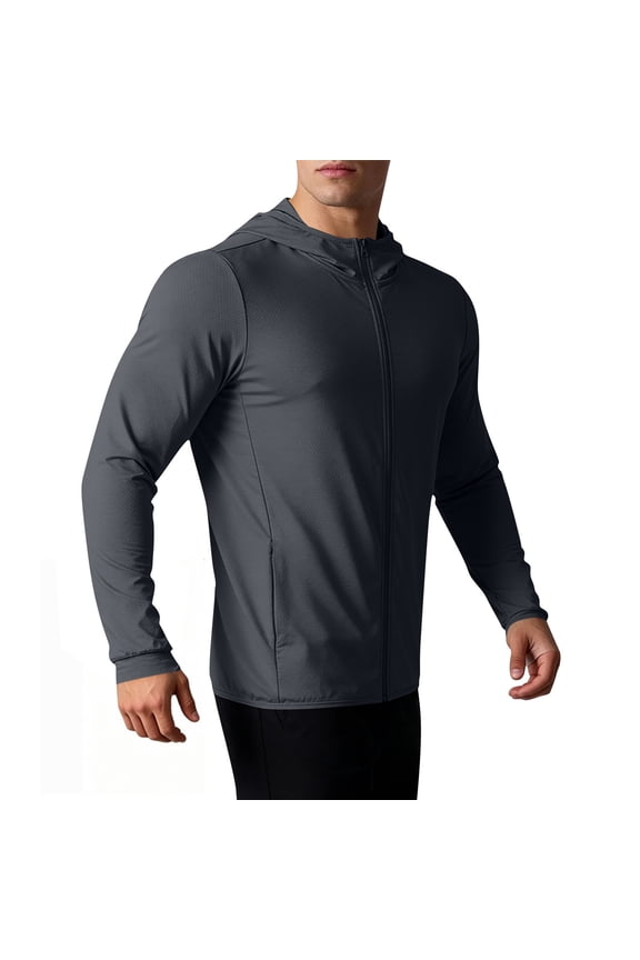 UPF 50+ Sun Protection Quick Dry Mens Jacket Mesh Hoodie Long Sleeve Summer Outdoor Fishing Shirt Dad Gifts