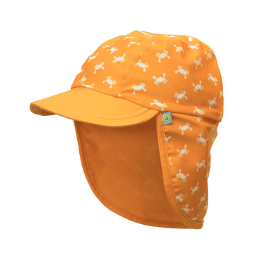 UPF 50+ Sun Protection Toddler Beach Hat Neck Flap Kids Legionnaire Swim Hat Sun Caps Boys Girls Summer Crab Orange - L