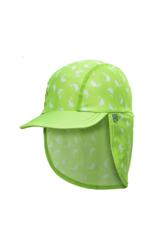 UPF 50+ Sun Protection Toddler Beach Hat Neck Flap Kids Legionnaire Swim Hat Sun Caps Boys Girls Summer Dolphin Green - M