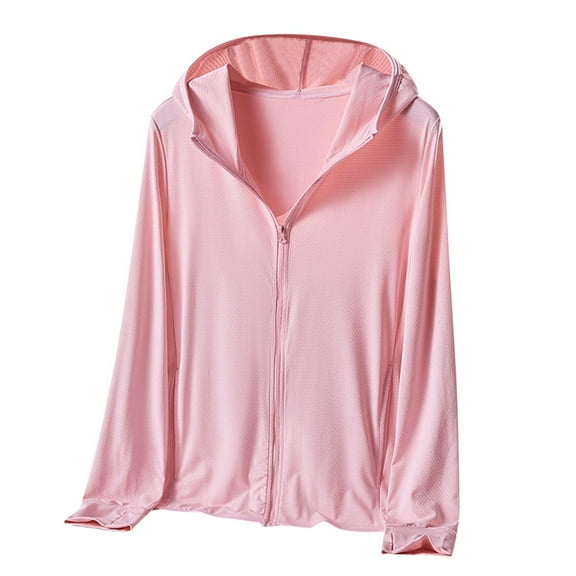 UPF 50  Sun Protective Women's Lightweight Hoodie, Full-Zip Long Sleeve Sun Shirt for Hiking & Outdoor Activities