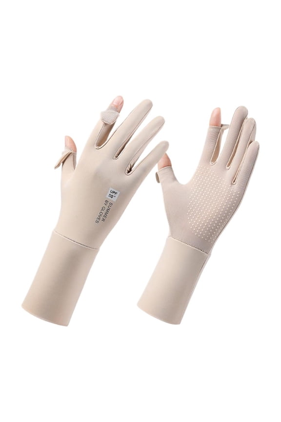 UPF 50 UV Protection Gloves for Women, Cooling Ice Silk Sunscreen Driving Gloves, Snug Fit for Cycling Outdoor